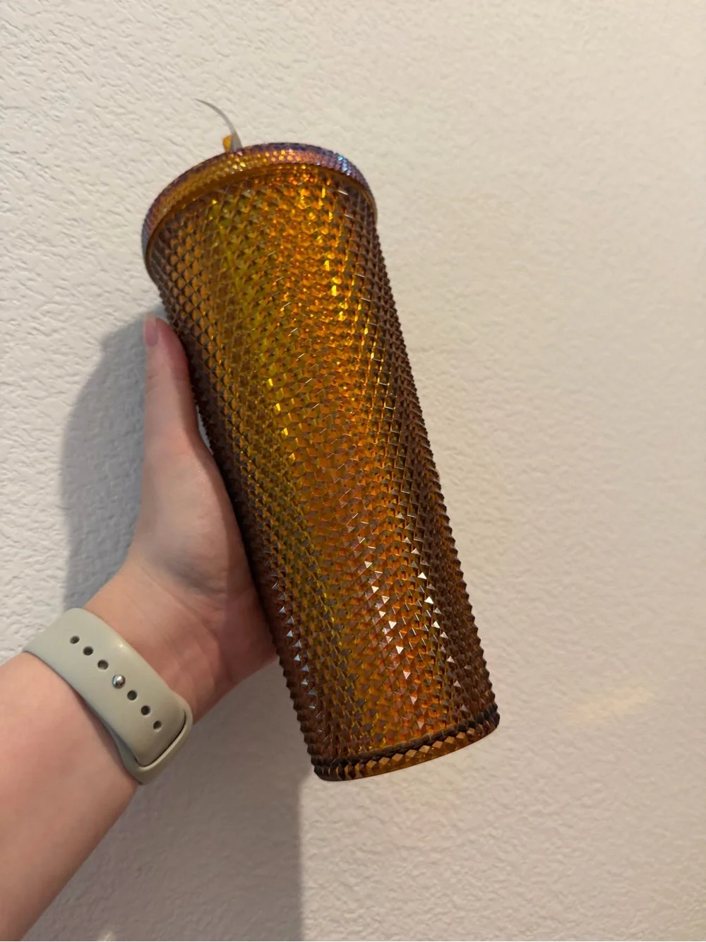 Starbucks 50 years Iridescent Amber Studded Tumbler